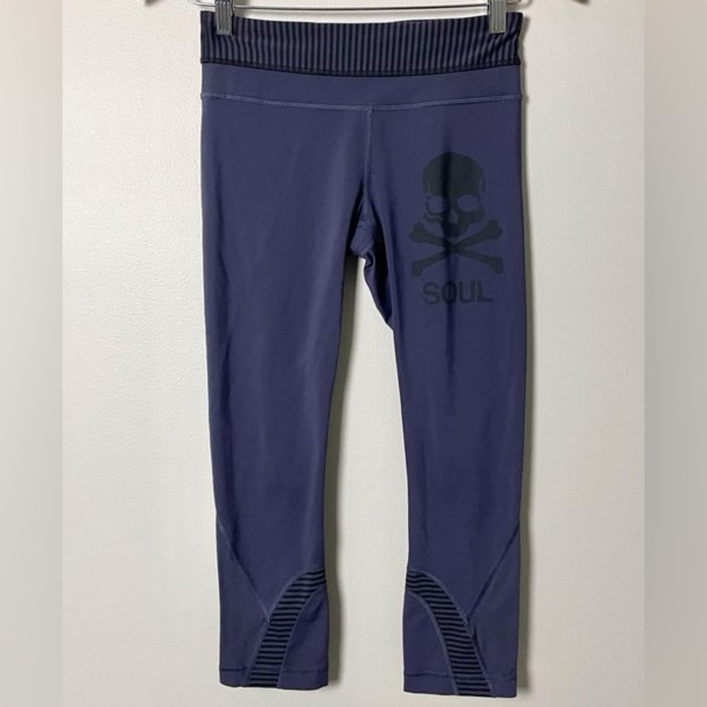 Lululemon x Soul Cycle Inspire Crop II Navy and Black Size 8